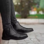 کفش نیم بوت مردانه مشکی مدل زیپی
