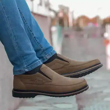 کفش راحتی کرمی بغل کش مردانه