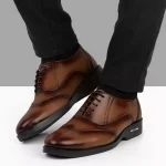 کفش مجلسی مردانه قهوه ای سوخته بندی