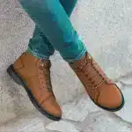 نیم بوت مردانه عسلی تیره بندی روزمره کلاسیک با بهترین کیفیت